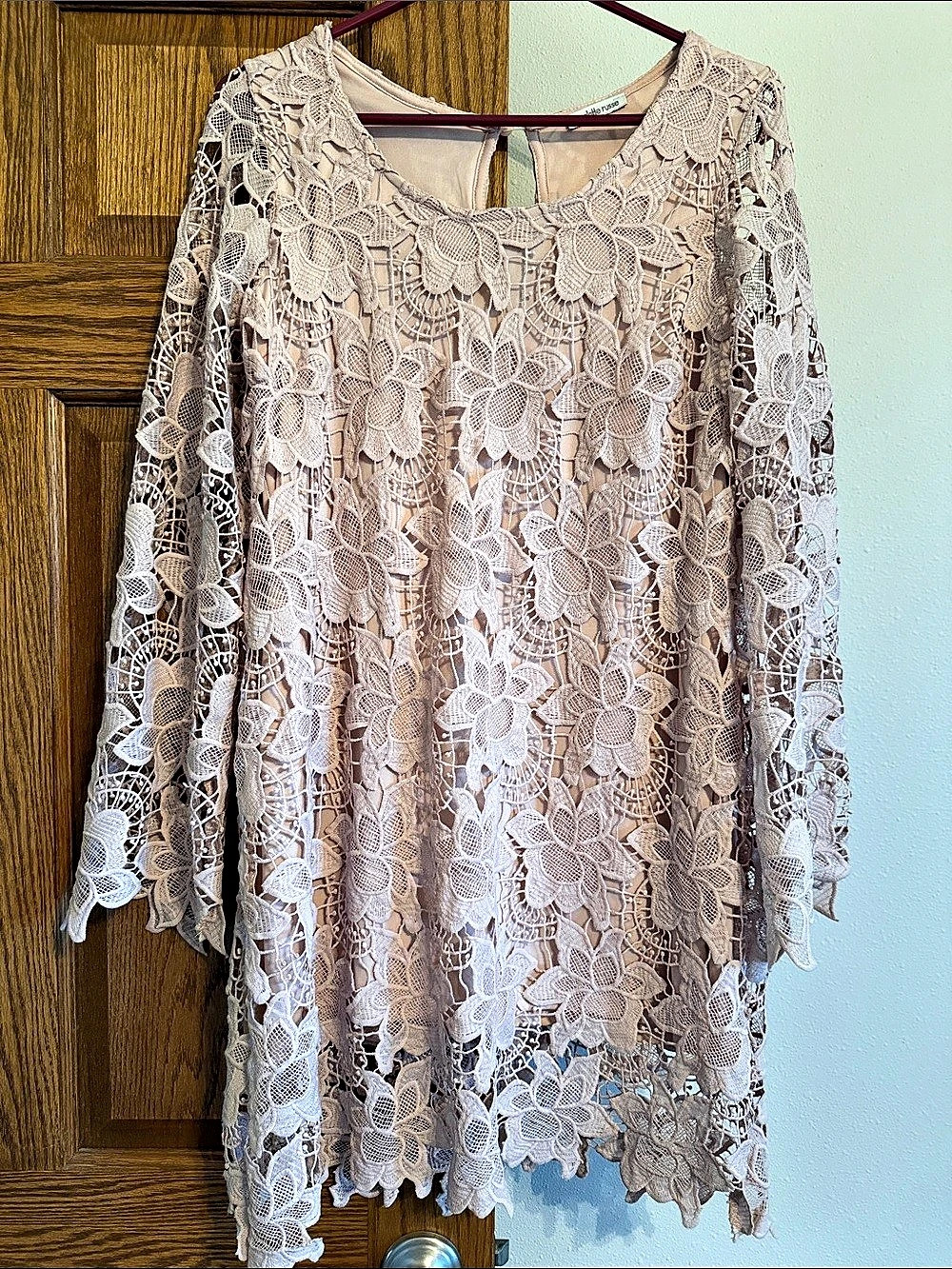 Charlotte Russe Floral Lace Dress in Pink Like New